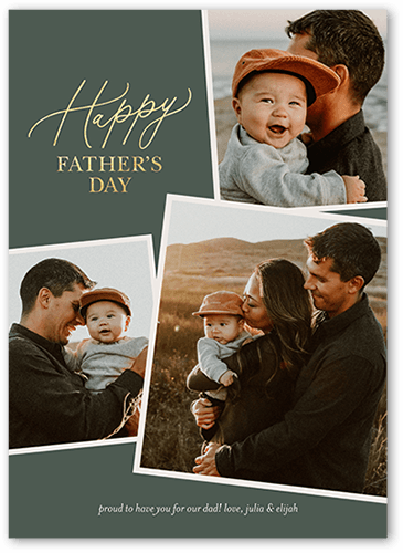 Stacked Frames Dad Father's Day Card, Blue, 5x7 Flat, 100% Recycled Cardstock , Square, Cedar