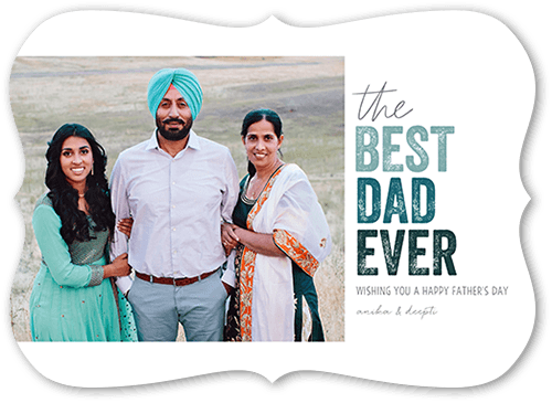Best Dad Ombre Father's Day Card, Blue, 5x7, Pearl Shimmer Cardstock, Bracket