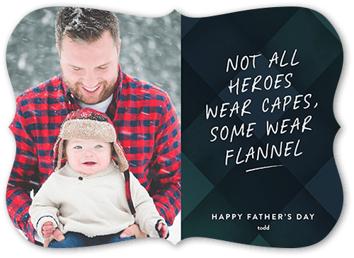 Flannel Hero Father's Day Card, Black, 5x7, Matte, Signature Smooth Cardstock, Bracket