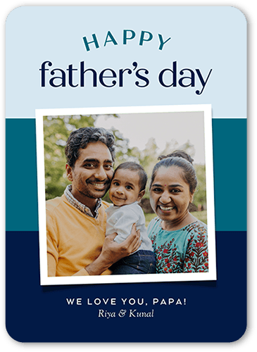 Framed Colors Father's Day Card, Blue, 5x7 Flat, Matte, Signature Smooth Cardstock, Rounded