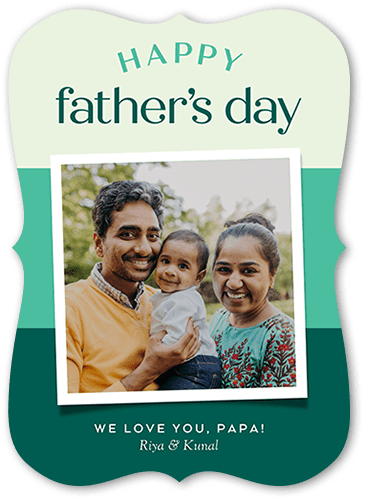 Framed Colors Father's Day Card, Green, 5x7 Flat, Pearl Shimmer Cardstock, Bracket