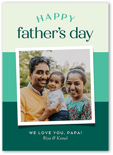 Framed Colors Father's Day Card, Green, 5x7 Flat, Standard Smooth Cardstock, Square