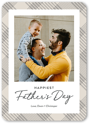 Hemmed Border Father's Day Card, Beige, 5x7 Flat, Matte, Signature Smooth Cardstock, Rounded