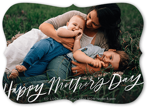 Grateful For Mom Mother's Day Card, White, 5x7, Pearl Shimmer Cardstock, Bracket