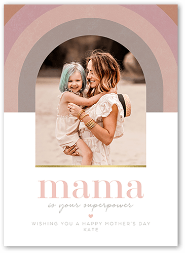 Rainbow Mama Mother's Day Card, Pink, 5x7 Flat, Standard Smooth Cardstock, Square, Clay