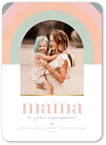 Rainbow Mama Mother's Day Card, Rounded Corners