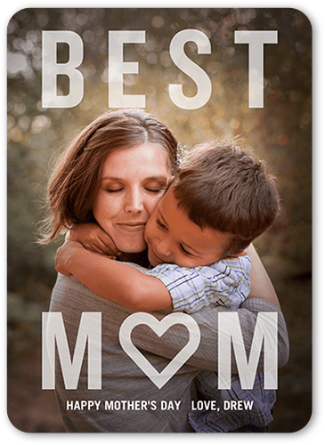 Iconic Overlay Mother's Day Card, White, 5x7 Flat, Matte, Signature Smooth Cardstock, Rounded, White