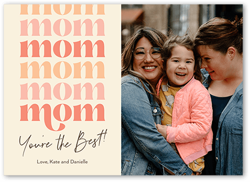 Retro Type Mother's Day Card, Beige, 5x7 Flat, Standard Smooth Cardstock, Square, Antique White