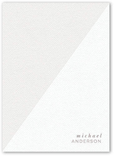 Forward Diagonal Personal Stationery, Grey, 5x7 Flat, Standard Smooth Cardstock, Square