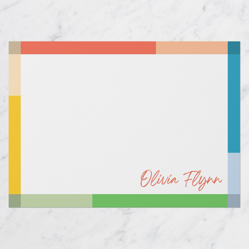 Pop Art Personal Stationery, White, 5x7 Flat, Pearl Shimmer Cardstock, Square