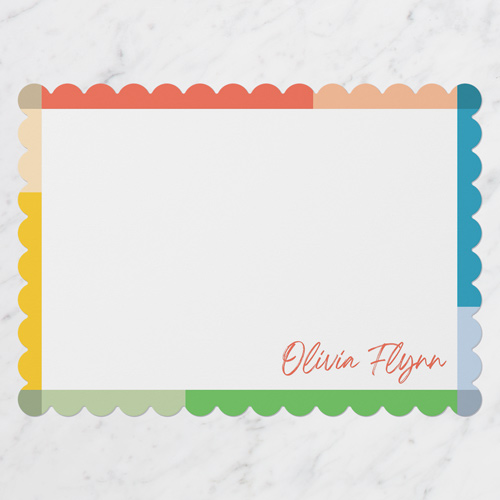 Pop Art Personal Stationery, White, 5x7 Flat, Matte, Signature Smooth Cardstock, Scallop