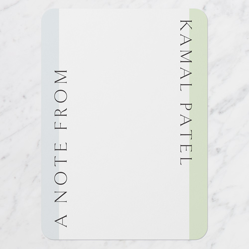 Simple Sides Personal Stationery, Green, 5x7 Flat, Matte, Signature Smooth Cardstock, Rounded