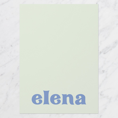 Simple Pastels Personal Stationery, Green, 5x7 Flat, Pearl Shimmer Cardstock, Square