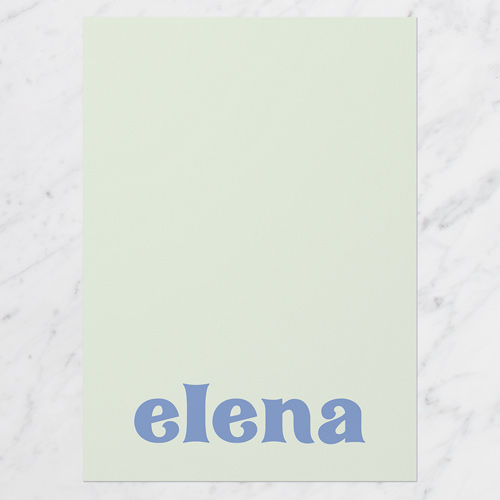 Simple Pastels Personal Stationery, Green, 5x7 Flat, Luxe Double-Thick Cardstock, Square