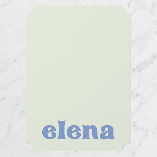 Simple Pastels Personal Stationery, Green, 5x7 Flat, Pearl Shimmer Cardstock, Ticket