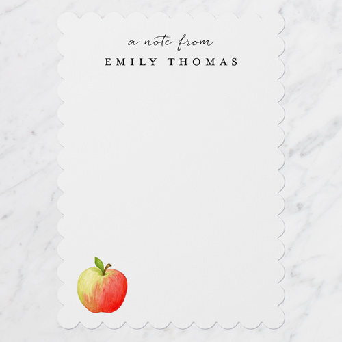 Small Icon Personal Stationery, Red, 5x7 Flat, Pearl Shimmer Cardstock, Scallop