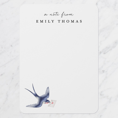 Small Icon Personal Stationery, Blue, 5x7 Flat, Pearl Shimmer Cardstock, Rounded