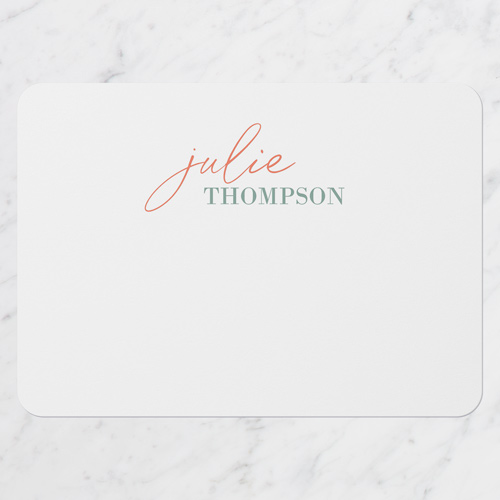 Signature Impression Personal Stationery, White, 5x7 Flat, Matte, Signature Smooth Cardstock, Rounded