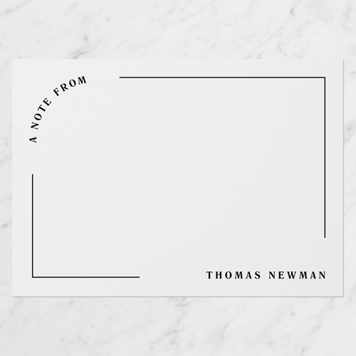 Note From Personal Stationery, White, 5x7 Flat, Standard Smooth Cardstock, Square