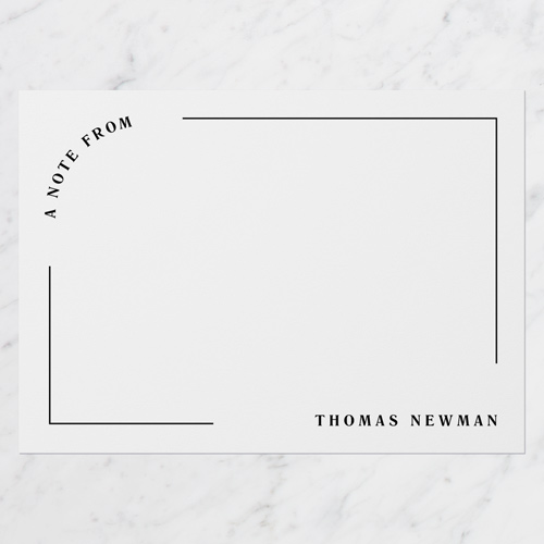 Note From Personal Stationery, White, 5x7 Flat, Matte, Signature Smooth Cardstock, Square