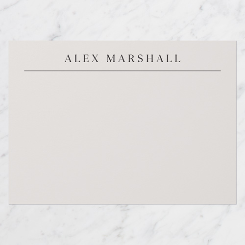 Clean Line Personal Stationery, Grey, 5x7 Flat, Pearl Shimmer Cardstock, Square