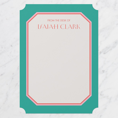 Trimmed Corners Personal Stationery, Green, 5x7 Flat, Matte, Signature Smooth Cardstock, Ticket