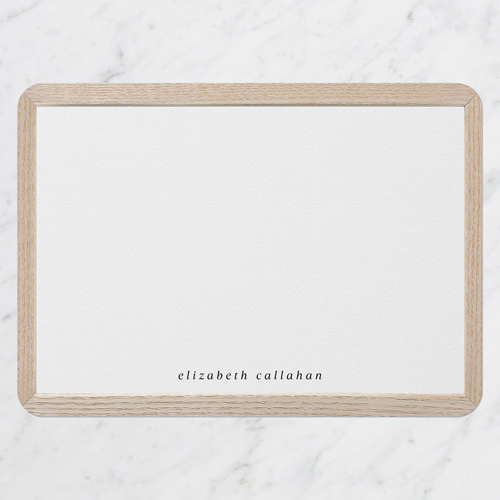 Wooden Fringe Personal Stationery, Brown, 5x7 Flat, Pearl Shimmer Cardstock, Rounded