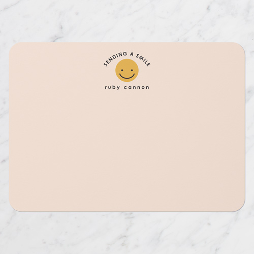 Sending Smiles Personal Stationery, Beige, 5x7 Flat, Matte, Signature Smooth Cardstock, Rounded