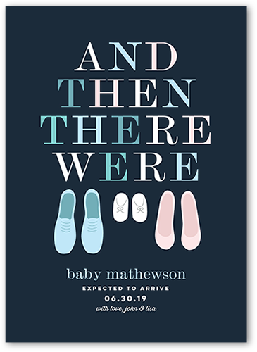 New Shoes Pregnancy Announcement, Blue, Standard Smooth Cardstock, Square