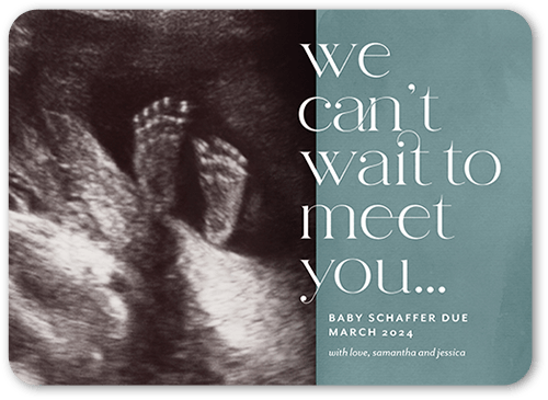 We Cant Wait Pregnancy Announcement, Blue, 5x7 Flat, Matte, Signature Smooth Cardstock, Rounded