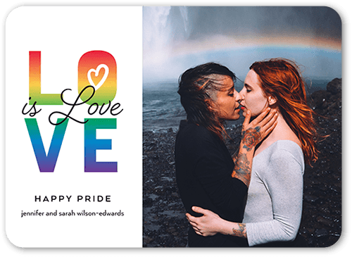 Wonderful Love Pride Month Greeting Card, White, 5x7 Flat, Standard Smooth Cardstock, Rounded, White