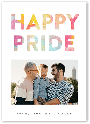 Gleaming Passion Pride Month Greeting Card, White, 5x7 Flat, 100% Recycled Cardstock , Square