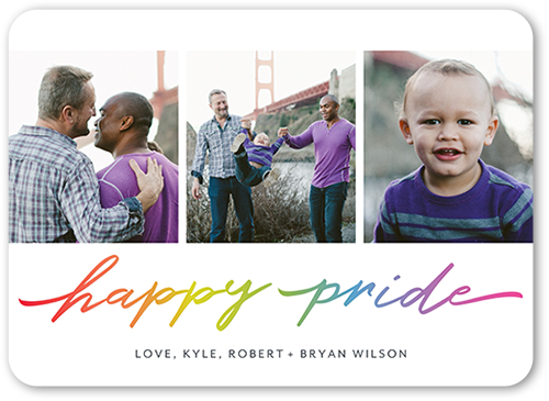 Joyous Pride Pride Month Greeting Card, White, 5x7, Matte, Signature Smooth Cardstock, Rounded
