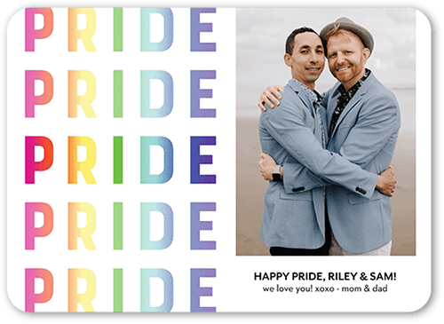 Pride Flag Pride Month Greeting Card, White, 5x7 Flat, Matte, Signature Smooth Cardstock, Rounded