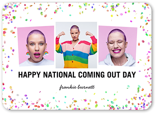 Celebration Day Pride Month Greeting Card, White, 5x7 Flat, 100% Recycled Cardstock , Rounded, White