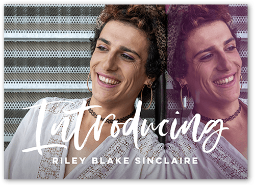 Introducing Me Pride Month Greeting Card, White, 5x7 Flat, Pearl Shimmer Cardstock, Square, White