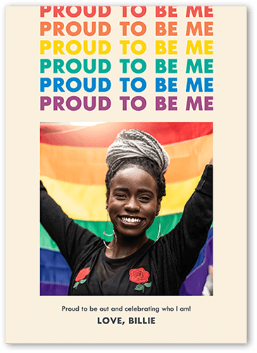 Retro Radiance Pride Month Greeting Card, White, 5x7 Flat, Matte, Signature Smooth Cardstock, Square