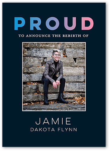 Simply Proud Pride Month Greeting Card, Black, 5x7 Flat, Luxe Double-Thick Cardstock, Square, Silhouette