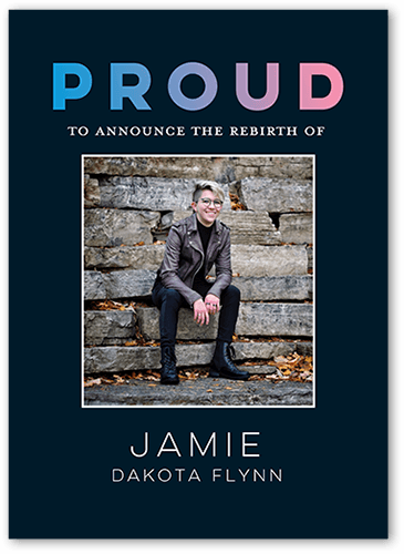 Simply Proud Pride Month Greeting Card, Black, 5x7 Flat, Matte, Signature Smooth Cardstock, Square