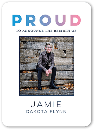 Simply Proud Pride Month Greeting Card, White, 5x7 Flat, 100% Recycled Cardstock ?, Rounded