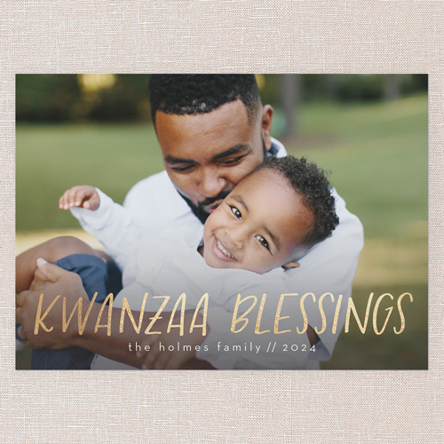Wonderful Blessing Kwanzaa Card, White, 5x7 Flat, Kwanzaa, 100% Recycled Cardstock , Square