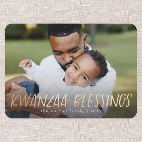 Wonderful Blessing Kwanzaa Card, White, 5x7 Flat, Kwanzaa, Standard Smooth Cardstock, Rounded, White