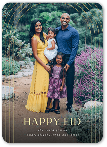 Arched Love Eid Card, Beige, 5x7 Flat, Matte, Signature Smooth Cardstock, Rounded