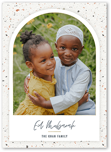 Modern Arch Eid Card, White, 5x7 Flat, 100% Recycled Cardstock ?, Square