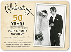 romantic frame wedding anniversary invitation