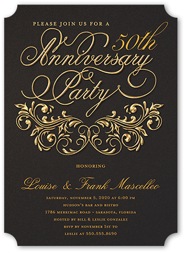 Filigree Love 5x7 Anniversary  Party Invitations  Shutterfly