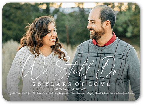 Still Do Wedding Anniversary Invitation, White, 5x7 Flat, Matte, Signature Smooth Cardstock, Rounded