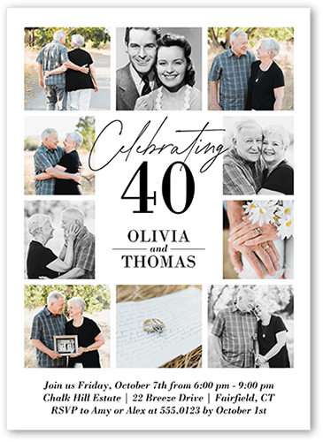 Timeless Promise Wedding Anniversary Invitation, White, none, 5x7 Flat, Matte, Signature Smooth Cardstock, Square