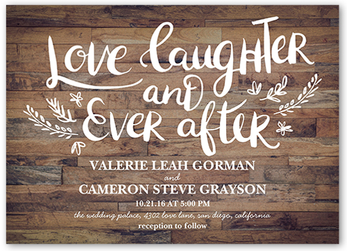 Love And Laughter Forever Wedding Invitation, Brown, Standard Smooth Cardstock, Square