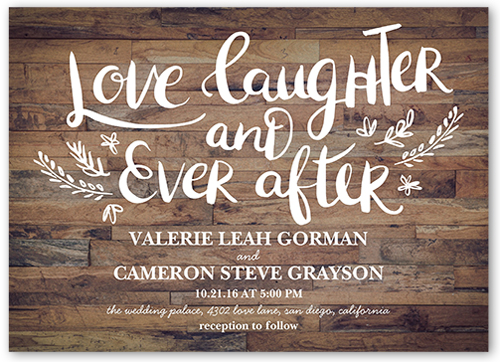 Love And Laughter Forever Wedding Invitation, Brown, Luxe Double-Thick Cardstock, Square